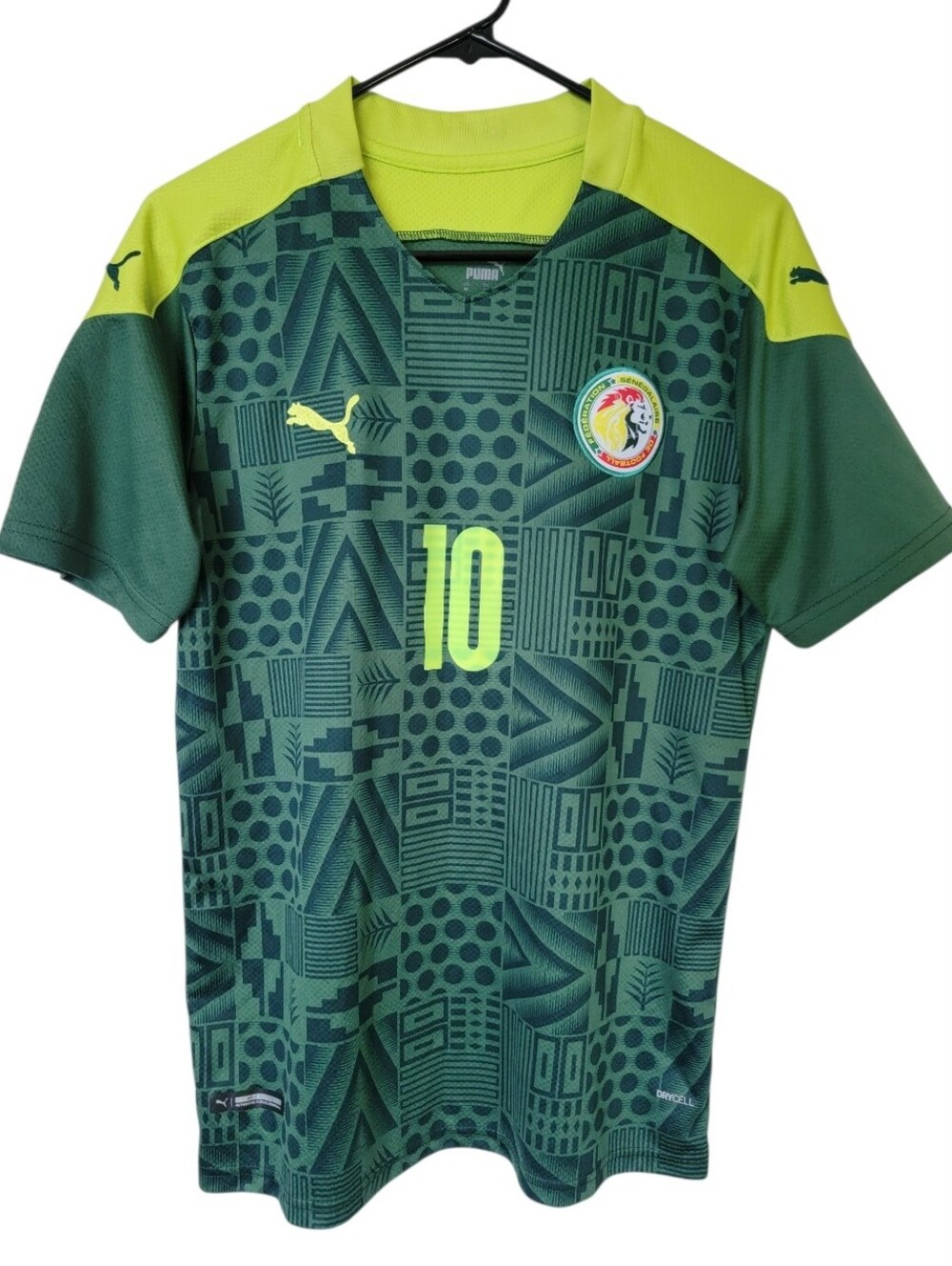 Rare PUMA Senegal 2020/21 Away Jersey #10 Sadio Mané Green/Neon